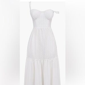 House of CB White Eyelet Midi Dress